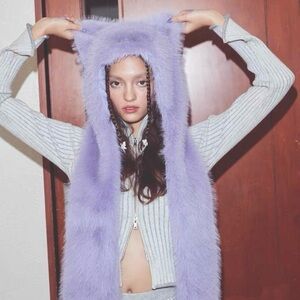 Anna Sui Lilac Faux Fur Accessory